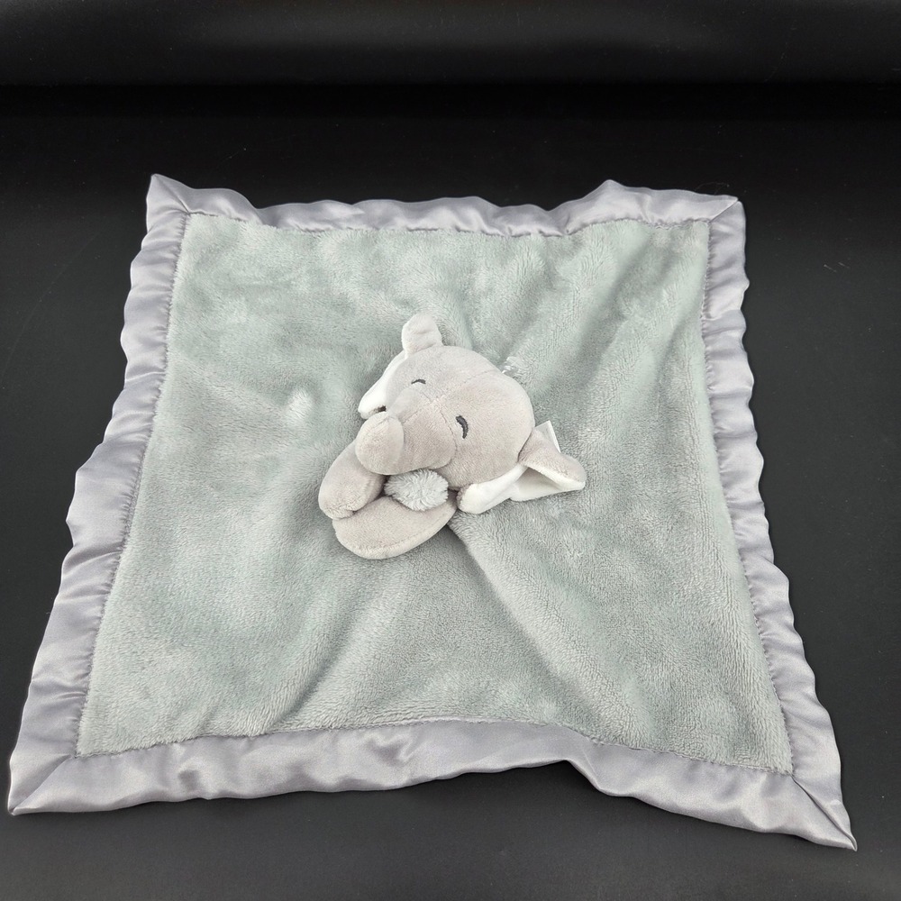 Carters Grey Elephant Plush Security Blanket Satin Trim Lovey 2022 PA8253
